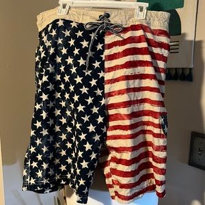 Island Inspired Resort wear Patriotic Swim Shorts Men’s M